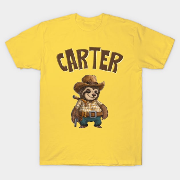 cowboy Sloth carter funny T-Shirt by kiyomisdada